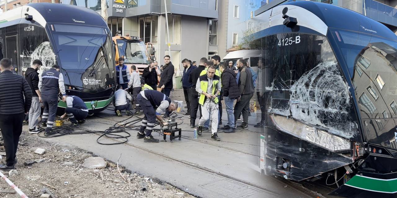 Kocaeli’de feci kaza! Tramvay ile çöp kamyonu çarpıştı