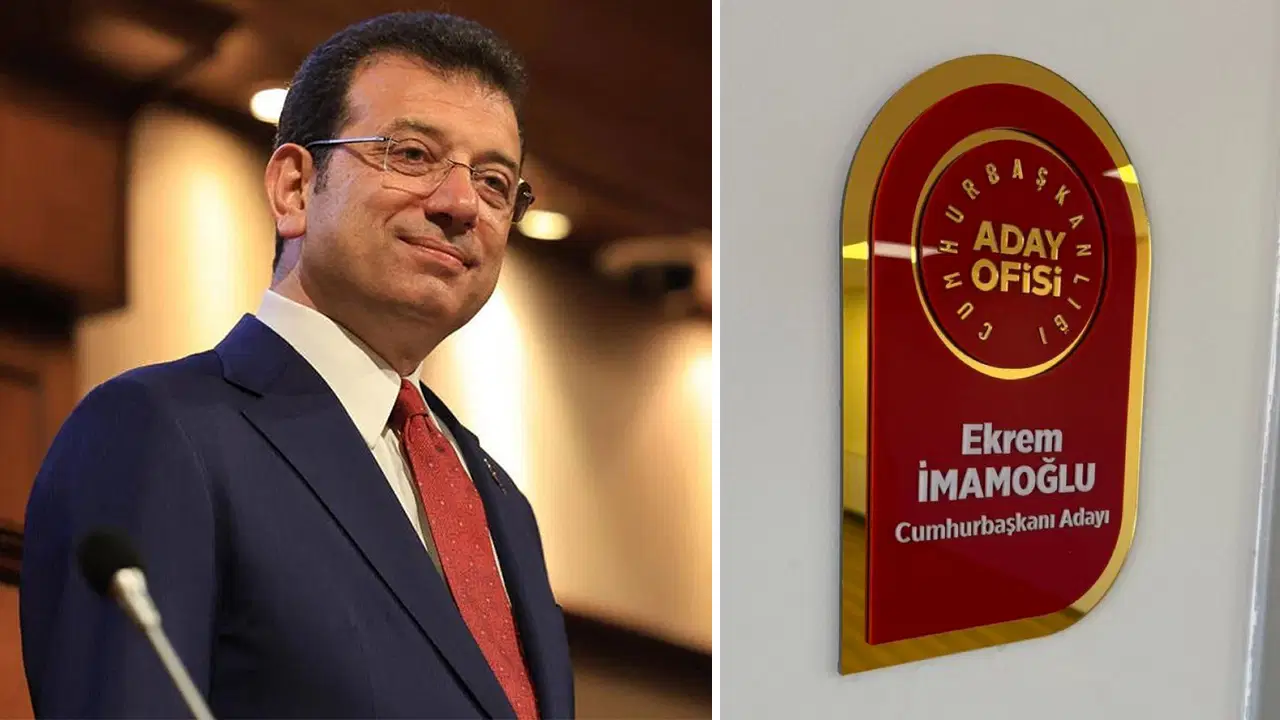 İmamoğlu'nun ofisinin girişindeki isimliği paylaşıldı