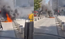 Trafikten men edilen motosikletini ateşe verdi