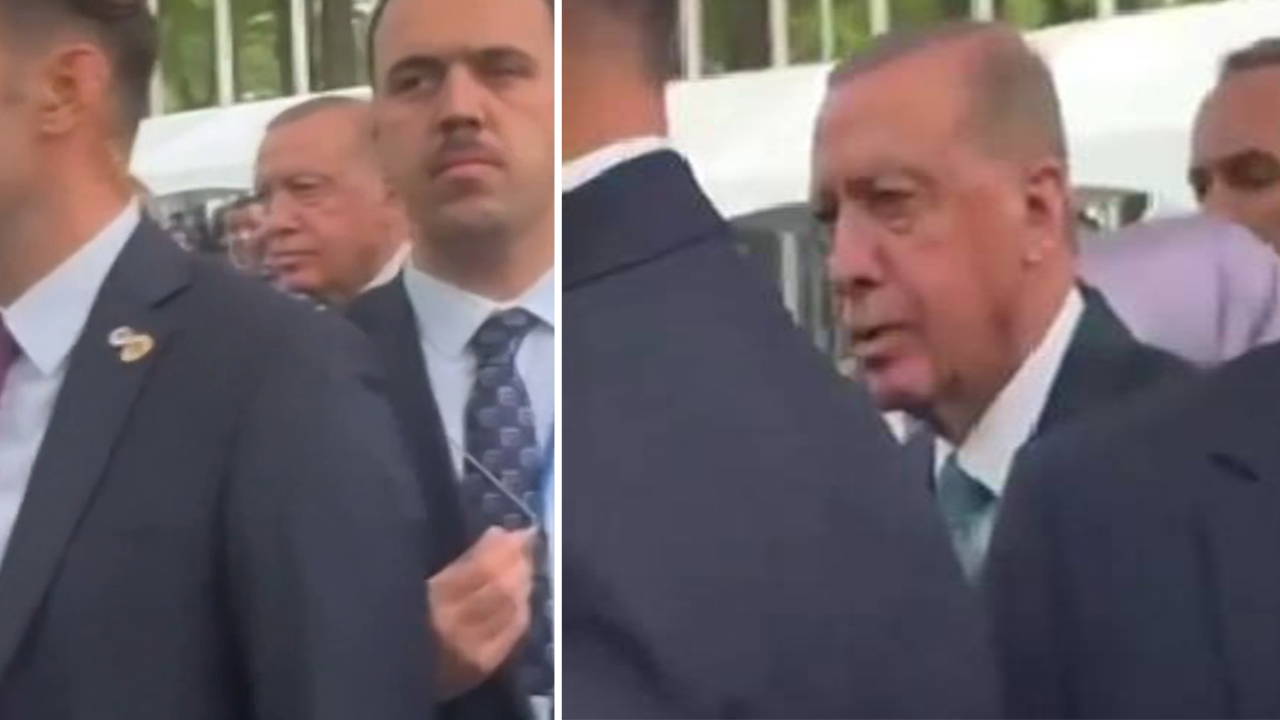 Erdoğan ve ekibi, Trump'ın konvoyunun geçmesini bekledi