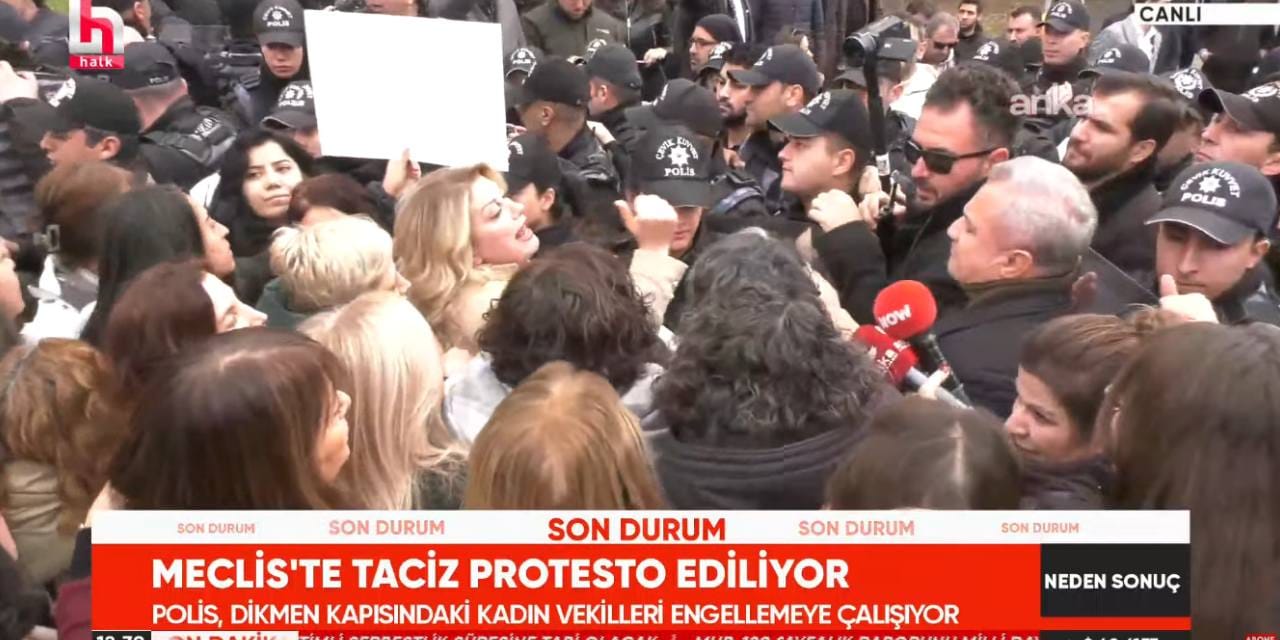 Meclis'te taciz protestosu! Polislerden kadın vekillere engel