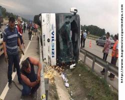 Samsun'da otobüs devrildi: 47 yaralı...