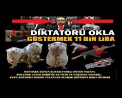 Diktatörü okla göstermek 11 bin TL