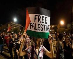 Tel Aviv'de İsrail saldırganlığına karşı eylem
