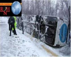 Yolcu otobüsü devrildi: 40 yaralı ayrıtı