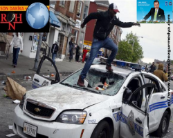 Dünya polisi denen ülkede buluna Baltimore'da polis göstericilere müdahale etti